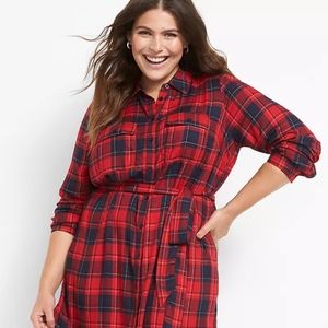 Lane Bryant Plaid Shirt Dress